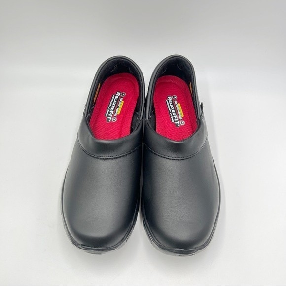 Skechers Womens Size 9.5 76542 Bernal SR Relaxed Fit Black Leather Work Shoes - Picture 4 of 13